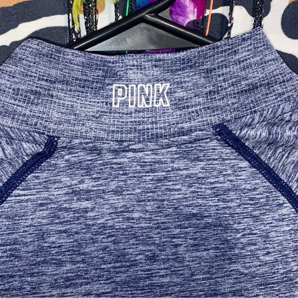 VICTORIA SECRET PINK SEAMLESS WORKOUT QUATER ZIP LONG SLEEVE SHIRT - Picture 3 of 14